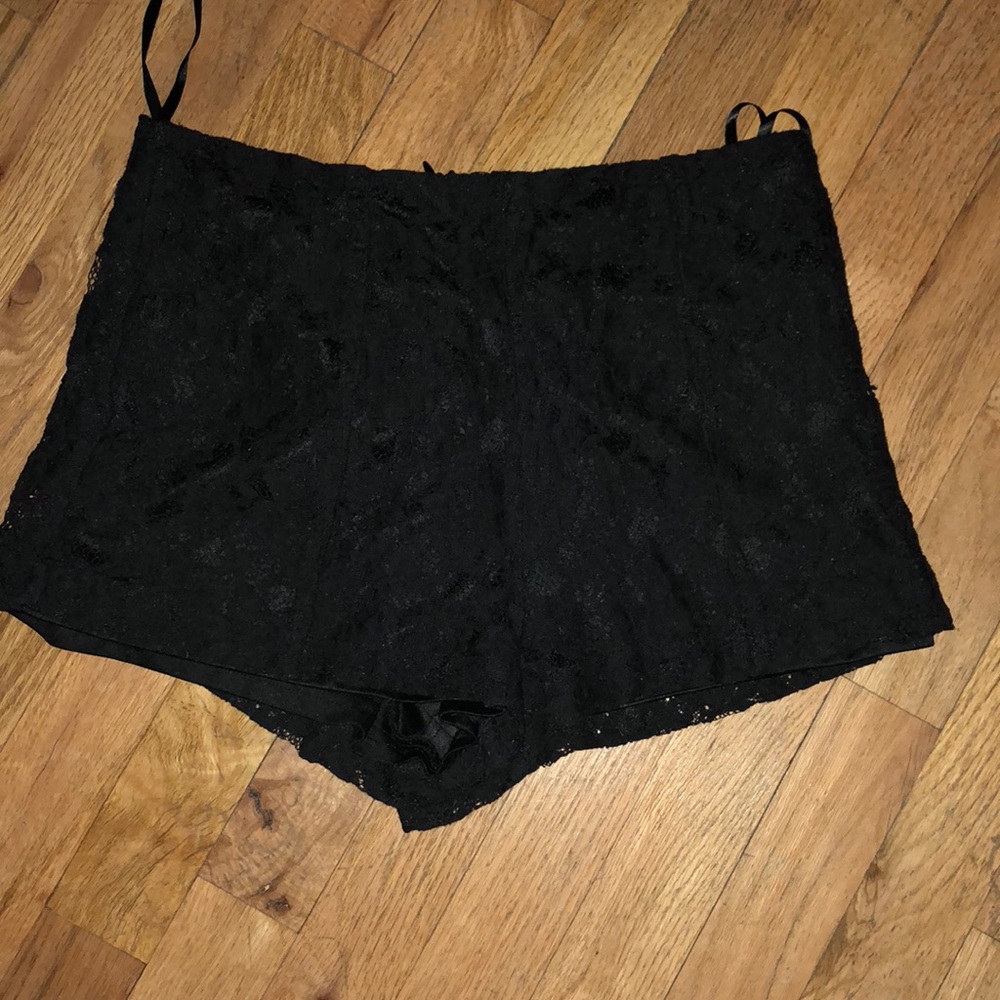 Black lace shorts